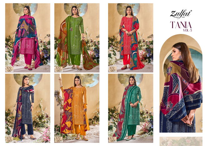 Tania Vol 5 By Zulfat Cotton Printed Dress Material Wholesale Clothing Suppliers In India
